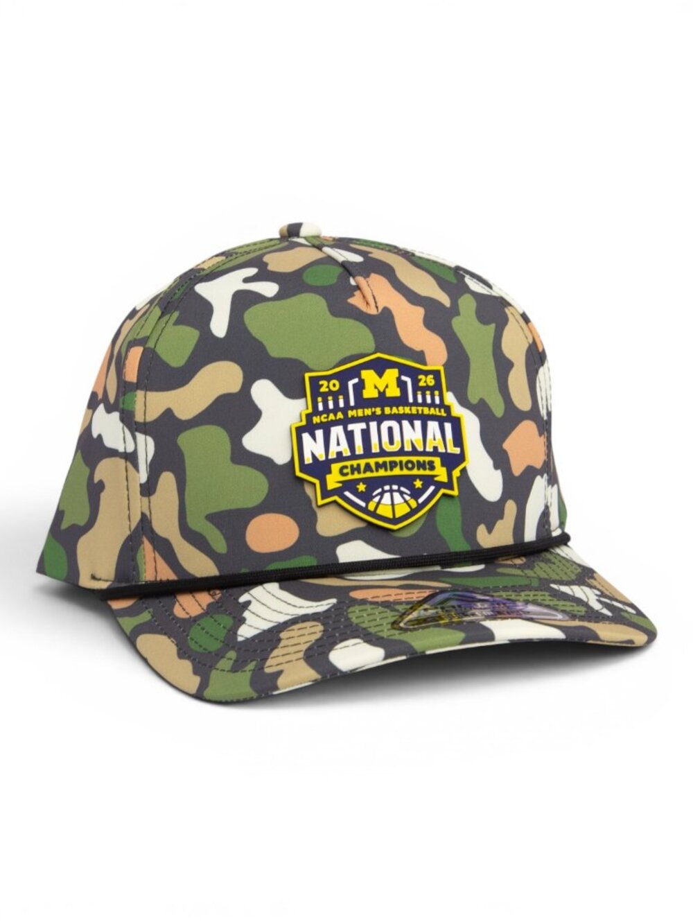 Michigan Wolverines 2026 Basketball National Champions 3D Duck Camo Rope Hat